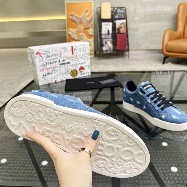 DOLCE & GABBANA DENIM PATCHWORK SNEAKERS – DG024 - Image 9