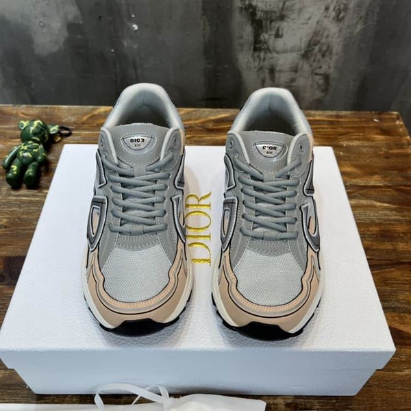 DIOR B30 SNEAKER GRAY MESH AND LIGHT PINK AND GRAY TECHNICAL FABRIC - DO058 - Image 3