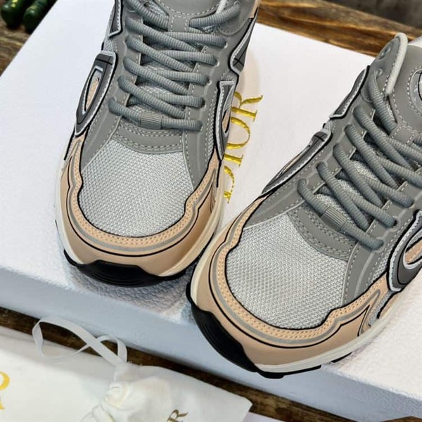 DIOR B30 SNEAKER GRAY MESH AND LIGHT PINK AND GRAY TECHNICAL FABRIC - DO058 - Image 5