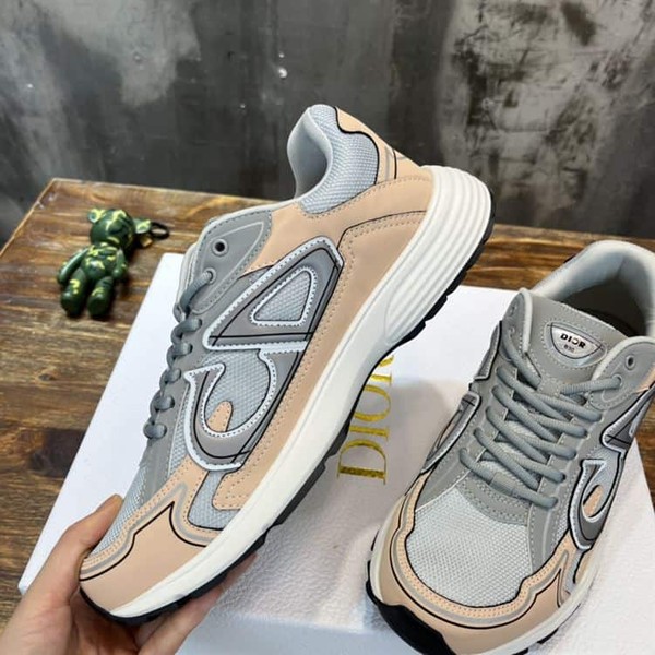 DIOR B30 SNEAKER GRAY MESH AND LIGHT PINK AND GRAY TECHNICAL FABRIC - DO058 - Image 8