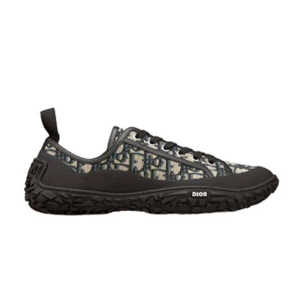 DIORIZON DERBY SHOE BEIGE AND BLACK DIOR OBLIQUE JACQUARD AND BLACK RUBBER - DO090