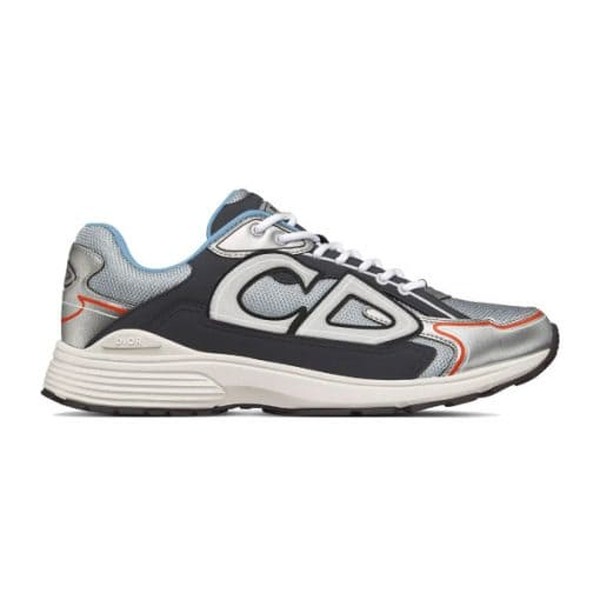 DIOR B30 SNEAKER GRAY MESH WITH SILVER-TONE AND DEEP GRAY TECHNICAL FABRIC - DO107 - Image 9