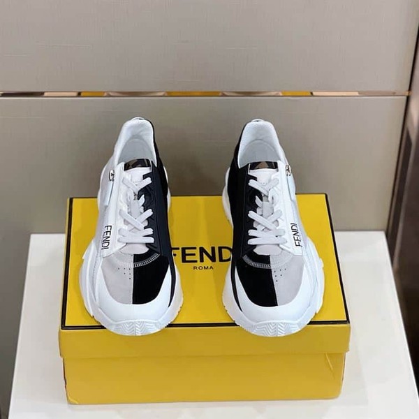 FENDI FLOW BICOLOR SUEDE LOW-TOP SNEAKERS - FDS006 - Image 3