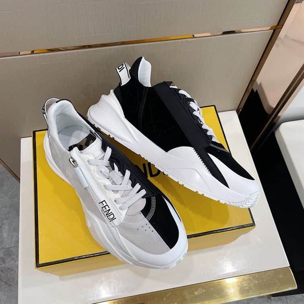 FENDI FLOW BICOLOR SUEDE LOW-TOP SNEAKERS - FDS006 - Image 4