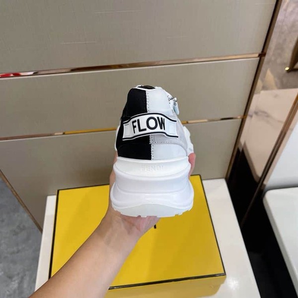 FENDI FLOW BICOLOR SUEDE LOW-TOP SNEAKERS - FDS006 - Image 8