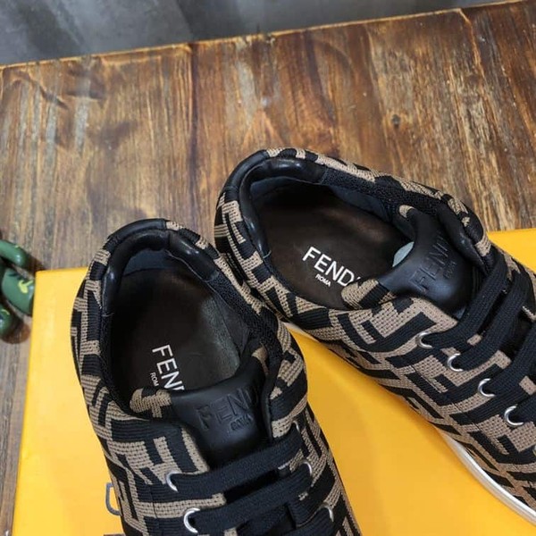 FENDI SNEAKERS BROWN FABRIC LOW-TOPS - FDS007 - Image 9
