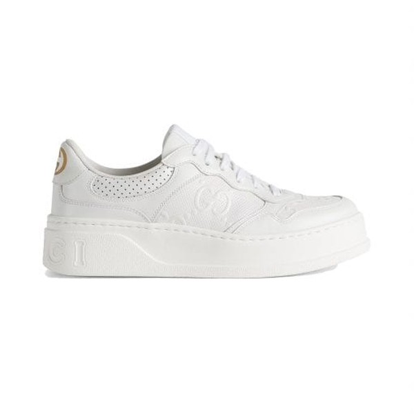 GUCCI MEN'S GG EMBOSSED SNEAKER WHITE LEATHER - GCC005 - Image 11