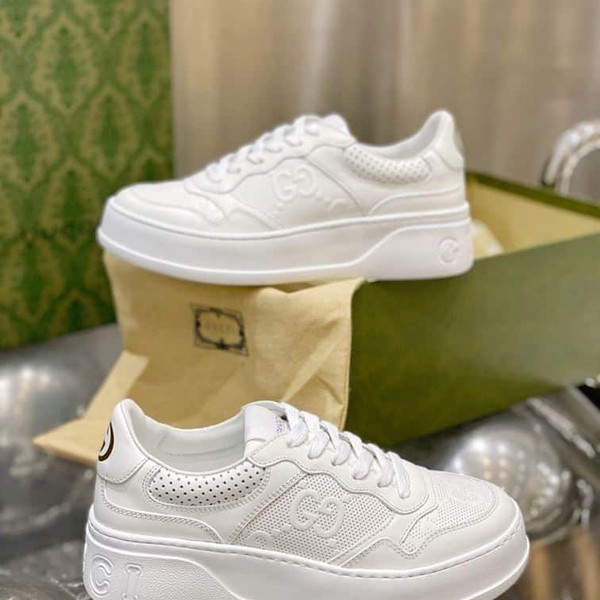 GUCCI MEN'S GG EMBOSSED SNEAKER WHITE LEATHER - GCC005 - Image 7