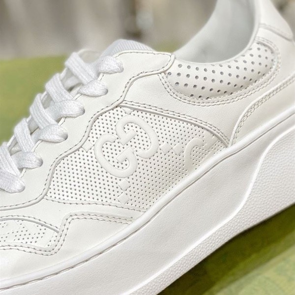 GUCCI MEN'S GG EMBOSSED SNEAKER WHITE LEATHER - GCC005 - Image 9