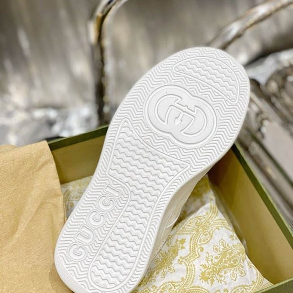 GUCCI MEN'S GG EMBOSSED SNEAKER WHITE LEATHER - GCC005 - Image 10