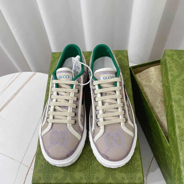 Gucci Beige Lilac Jumbo Tennis Sneakers - GCC226 - Image 2