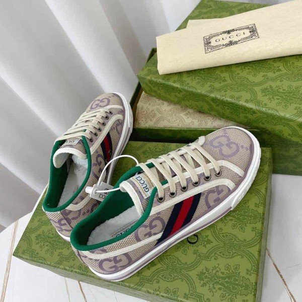 Gucci Beige Lilac Jumbo Tennis Sneakers - GCC226 - Image 4