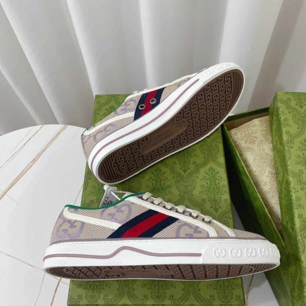 Gucci Beige Lilac Jumbo Tennis Sneakers - GCC226 - Image 5
