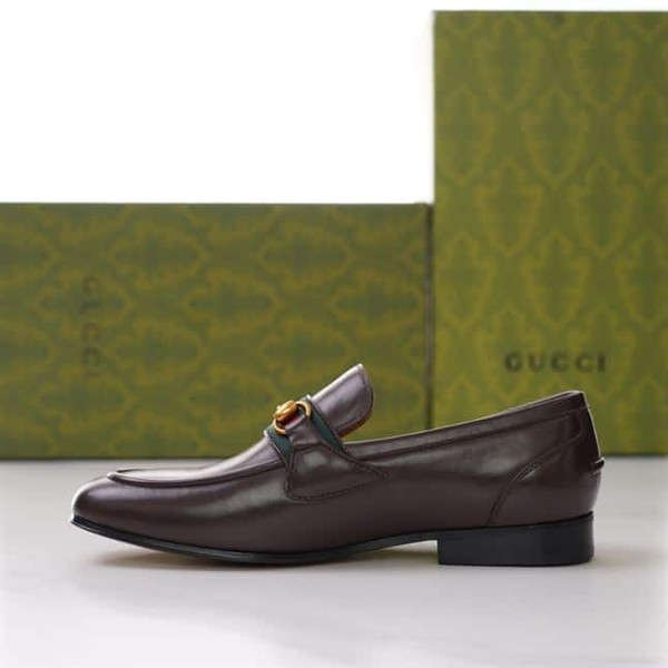 GUCCI BRIXTON WEB LOAFER IN LEATHER WITH HORSEBIT - GL009 - Image 4