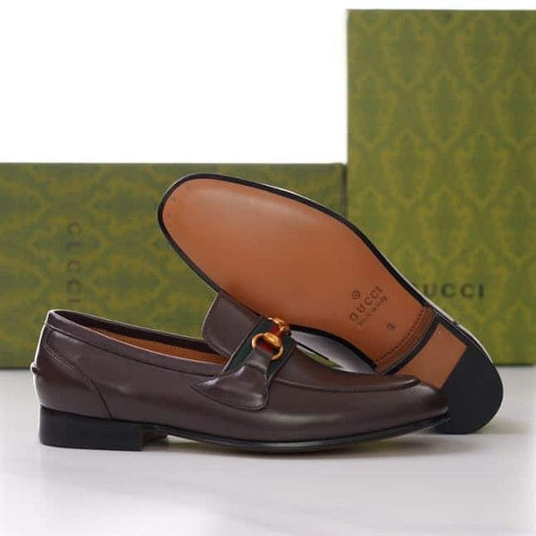 GUCCI BRIXTON WEB LOAFER IN LEATHER WITH HORSEBIT - GL009 - Image 9