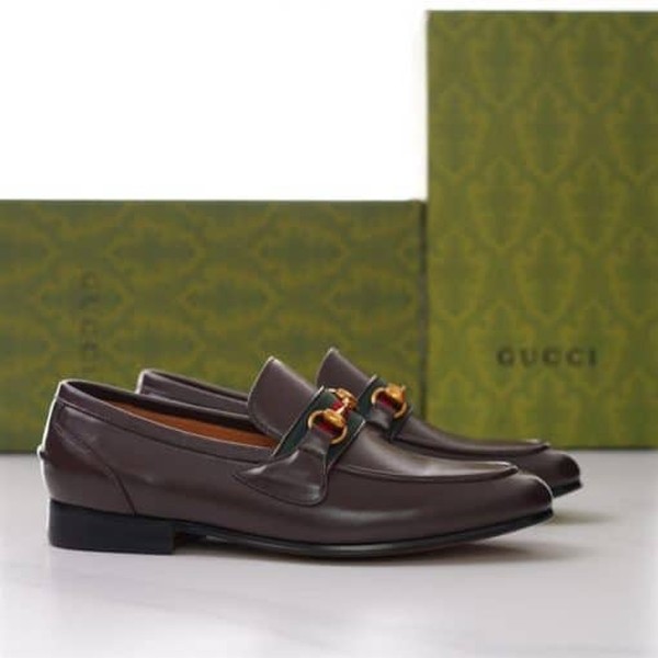 GUCCI BRIXTON WEB LOAFER IN LEATHER WITH HORSEBIT - GL009 - Image 10