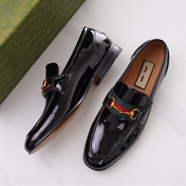 GUCCI BRIXTON WEB LOAFER IN LEATHER WITH HORSEBIT - GL012 - Image 3
