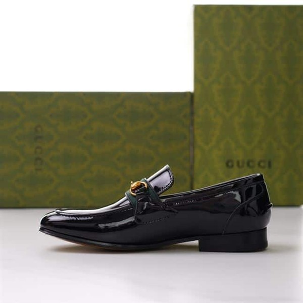 GUCCI BRIXTON WEB LOAFER IN LEATHER WITH HORSEBIT - GL012 - Image 6