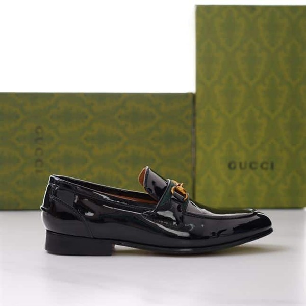 GUCCI BRIXTON WEB LOAFER IN LEATHER WITH HORSEBIT - GL012 - Image 7