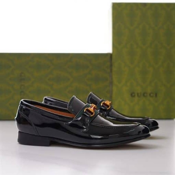 GUCCI BRIXTON WEB LOAFER IN LEATHER WITH HORSEBIT - GL012 - Image 10