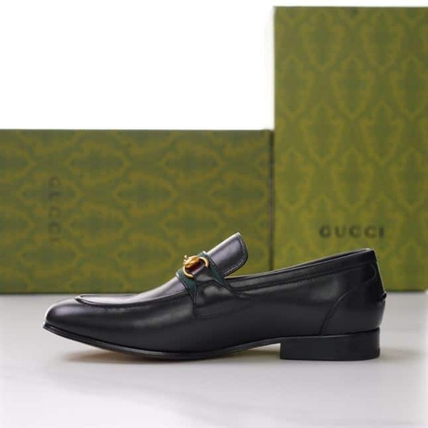 GUCCI BRIXTON WEB LOAFER IN LEATHER WITH HORSEBIT - GL013 - Image 7