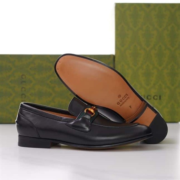 GUCCI BRIXTON WEB LOAFER IN LEATHER WITH HORSEBIT - GL013 - Image 9