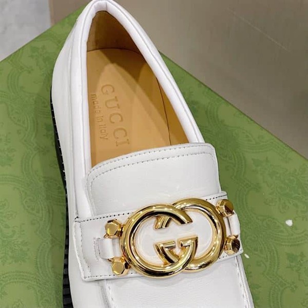 GUCCI LEATHER LOAFER IN WHITE - GL046 - Image 6