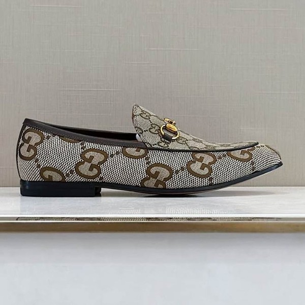 Gucci Slipper Flacher Brown White Loafer - GL081