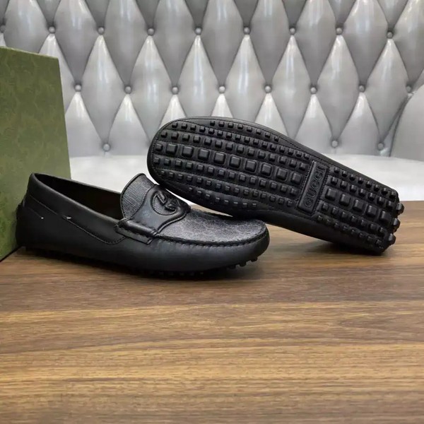 MEN'S INTERLOCKING G DRIVER BLACK LEATHER - GL104 - Image 4