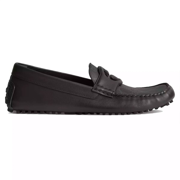 MEN'S INTERLOCKING G DRIVER BLACK LEATHER - GL104