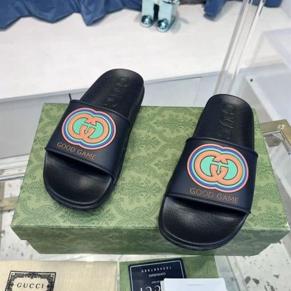 GUCCI SLIDE INTERLOCKING G LEATHER BLACK FOR MEN - GSL008 - Image 7