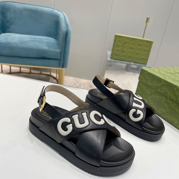 GUCCI MEN'S GUCCI SANDAL BLACK LEATHER - GSL009 - Image 4