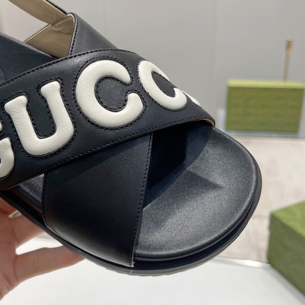 GUCCI MEN'S GUCCI SANDAL BLACK LEATHER - GSL009 - Image 6
