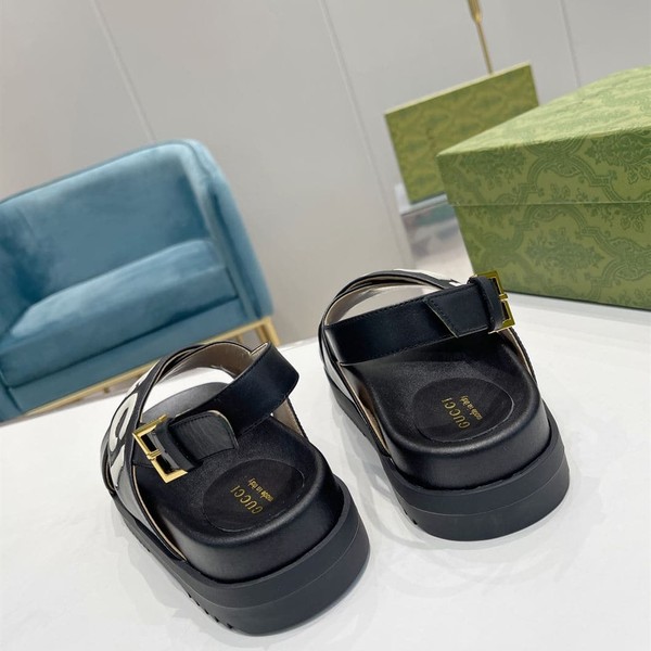 GUCCI MEN'S GUCCI SANDAL BLACK LEATHER - GSL009 - Image 8