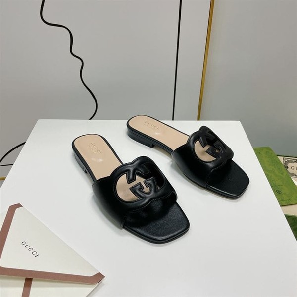 GUCCI WOMEN'S INTERLOCKING G CUT-OUT SLIDE SANDAL - GSL012 - Image 3