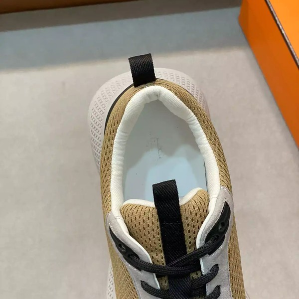 Hermes Heros Sneakers in Khaki Technical Knit - HM007 - Image 8