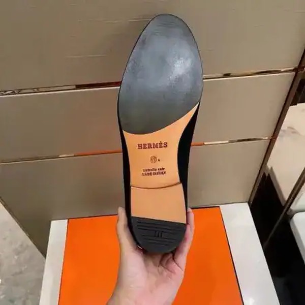 Hermes Men's Paris Loafers In Black Suede Calfskin - HM013 - Image 3