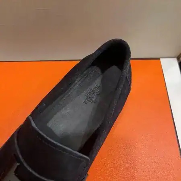 Hermes Men's Paris Loafers In Black Suede Calfskin - HM013 - Image 5