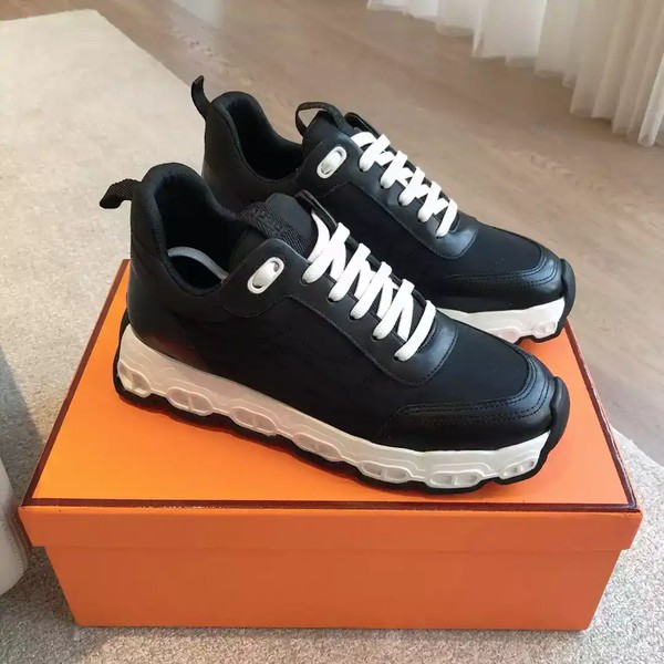 Hermes Men's Impulse Sneakers in Black Fabric and Leather - HM016 - Image 2