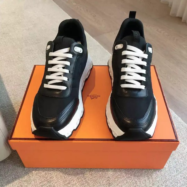 Hermes Men's Impulse Sneakers in Black Fabric and Leather - HM016 - Image 3