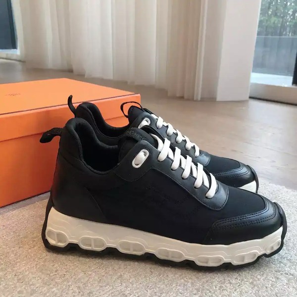 Hermes Men's Impulse Sneakers in Black Fabric and Leather - HM016 - Image 4