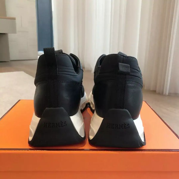 Hermes Men's Impulse Sneakers in Black Fabric and Leather - HM016 - Image 6