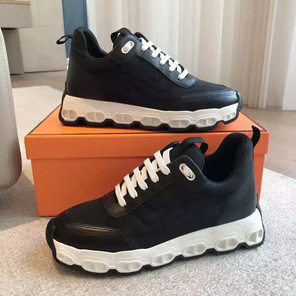Hermes Men's Impulse Sneakers in Black Fabric and Leather - HM016 - Image 7