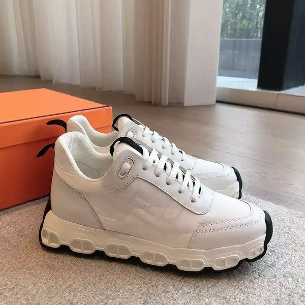 Hermes Men's Impulse Sneakers in White Fabric and Leather - HM017 - Image 4