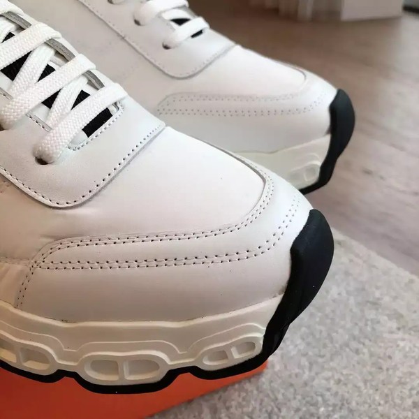 Hermes Men's Impulse Sneakers in White Fabric and Leather - HM017 - Image 5