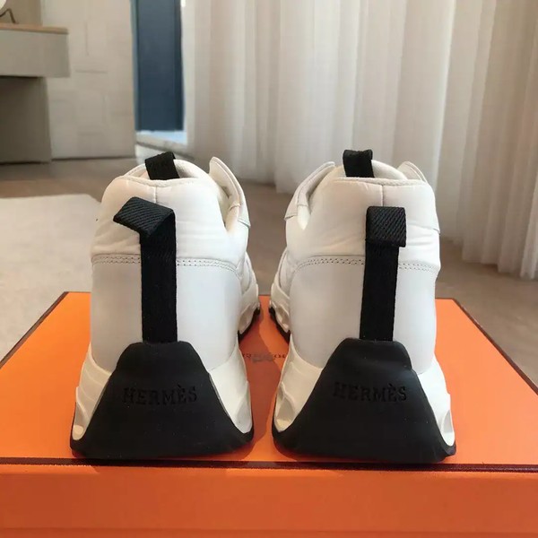 Hermes Men's Impulse Sneakers in White Fabric and Leather - HM017 - Image 8