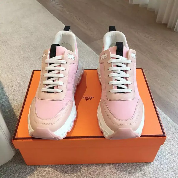 Hermes Women's Impulse Sneakers in Pink Fabric and Leather - HM018 - Image 3