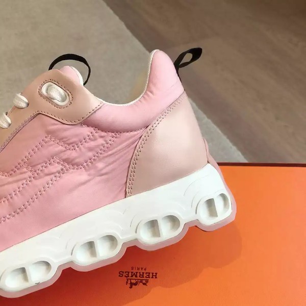Hermes Women's Impulse Sneakers in Pink Fabric and Leather - HM018 - Image 5