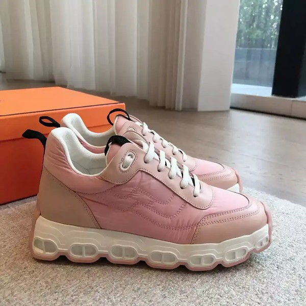 Hermes Women's Impulse Sneakers in Pink Fabric and Leather - HM018 - Image 6