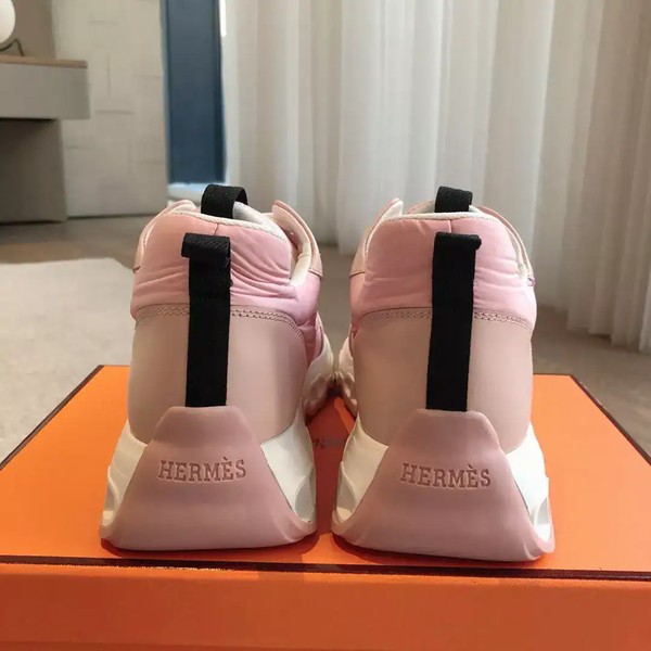 Hermes Women's Impulse Sneakers in Pink Fabric and Leather - HM018 - Image 7